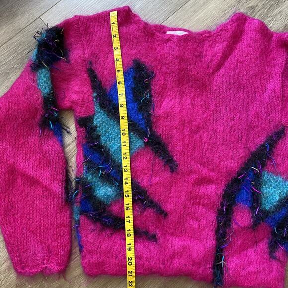 Icelandic Designs Mohair Sweater Women Sz S/M Pink Art Wear - Picture 7 of 12